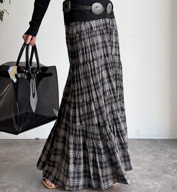  「チェックワッシャースカート」|スカート|