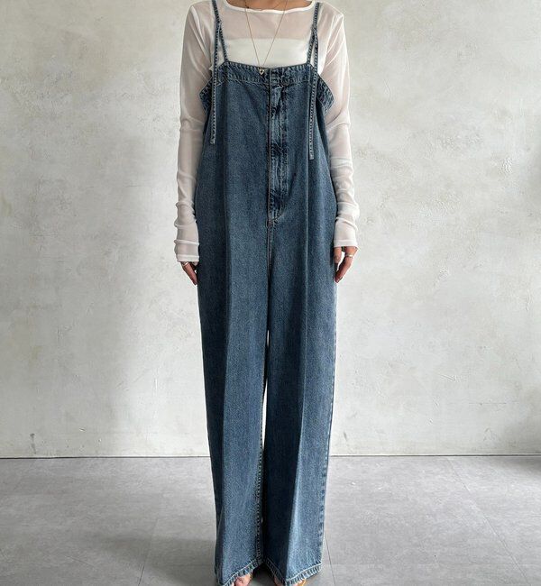  「センタープレスデニムサロペット」|ワンピース|
