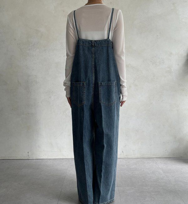  「センタープレスデニムサロペット」|ワンピース|