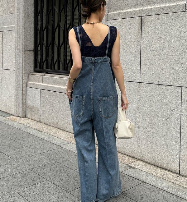  「センタープレスデニムサロペット」|ワンピース|