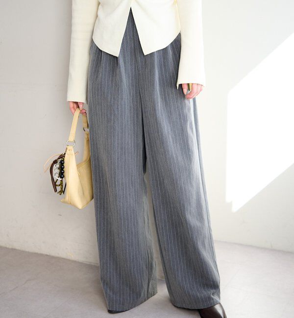 「【新色追加/2サイズ展開/裏地無し】ピンストライプスラックス」|チノ|