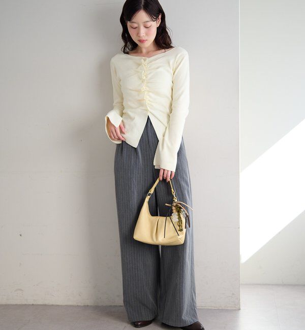  「【新色追加/2サイズ展開/裏地無し】ピンストライプスラックス」|チノ|