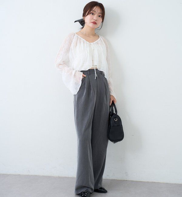  「【新色追加/2サイズ展開/裏地無し】ピンストライプスラックス」|チノ|