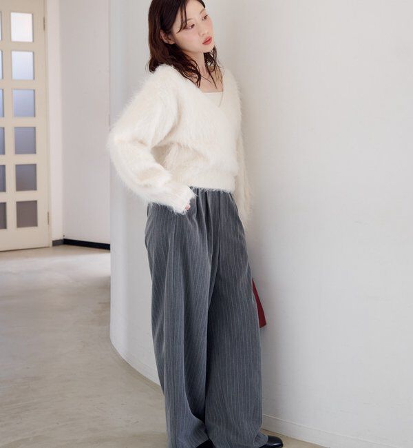  「【新色追加/2サイズ展開/裏地無し】ピンストライプスラックス」|チノ|