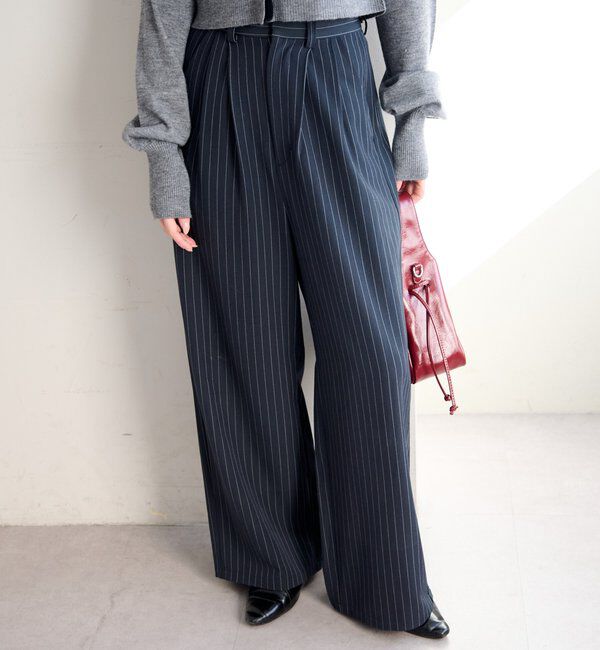  「【新色追加/2サイズ展開/裏地無し】ピンストライプスラックス」|チノ|