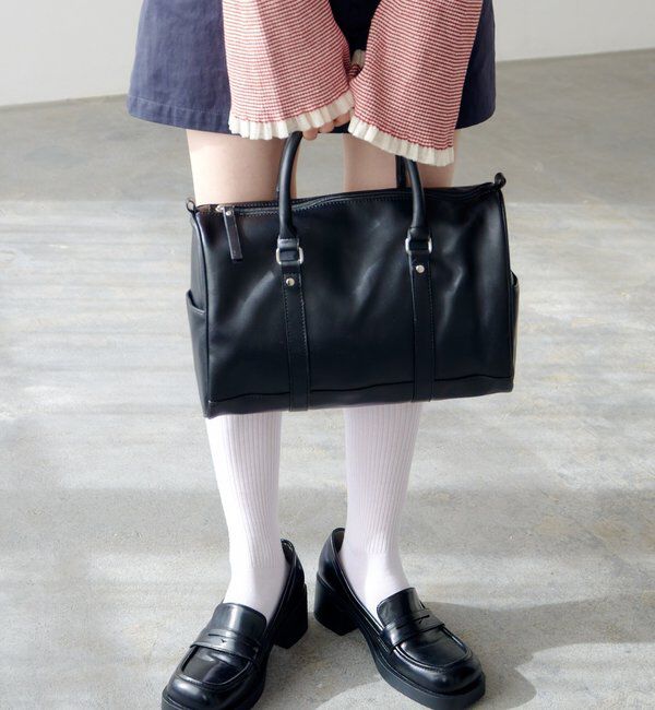  「【500mlペットボトル収納可】スタッズボストンバッグ」|ボストンバッグ|