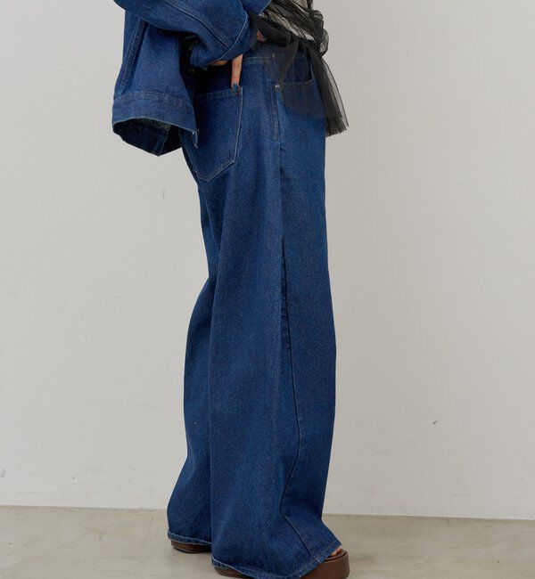  「【WHIMSIC/2サイズ展開/SETUP対応】サイドタックデニムパンツ」|デニム|