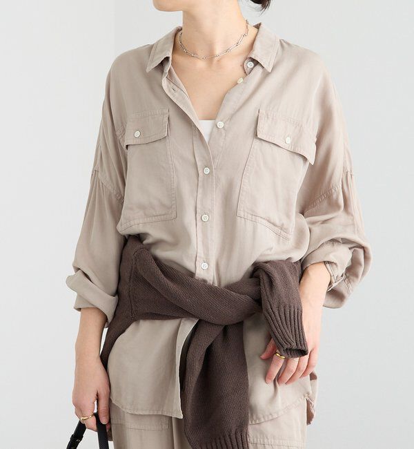  「【セットアップ可】ガーメントダイワイドシャツ」|シャツ・ブラウス|ライトグレー