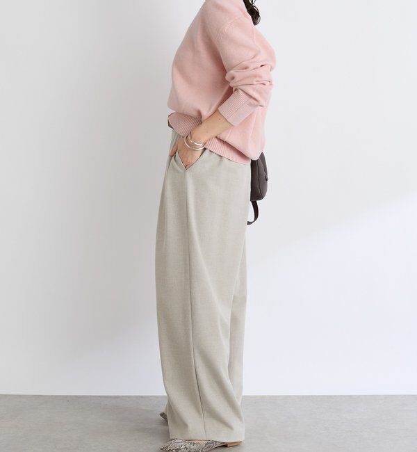  「【女性らしいデコルテライン】ウールVニット」|ニット・セーター|