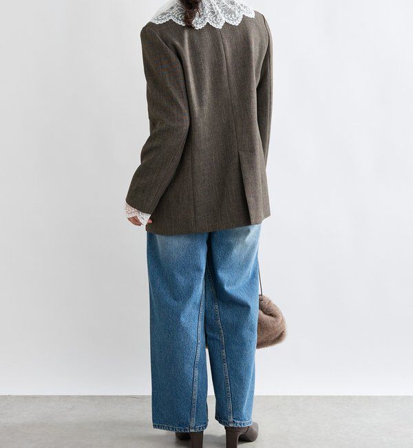  「【美シルエット】シャークスキンピークドラペルジャケット」|テーラードジャケット|