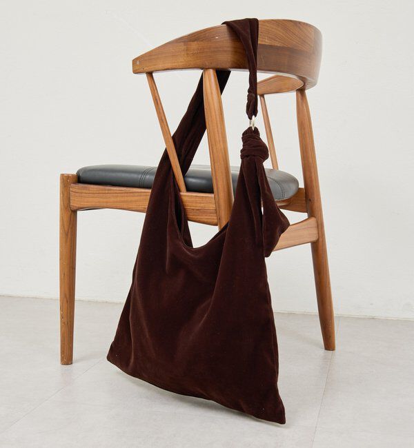  「【2.718】ベロアノットショルダー」|トートバッグ|ダークブラウン