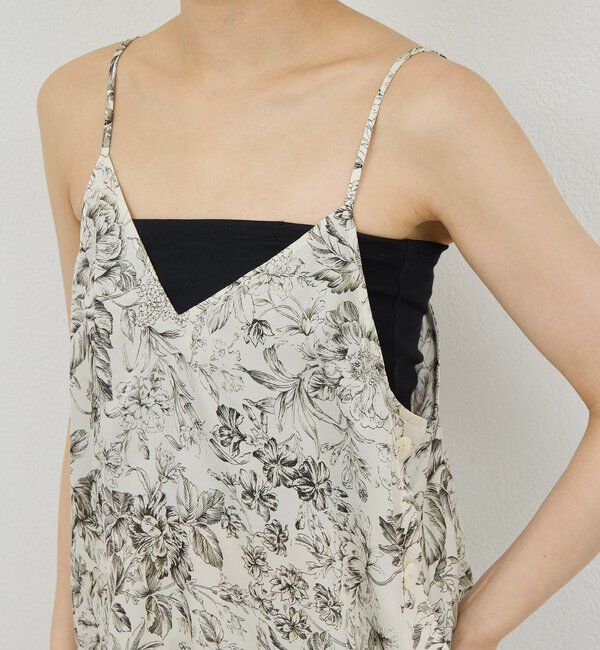  「【セットアップ対応】ボタニカルサテンキャミ」|シャツ・ブラウス|