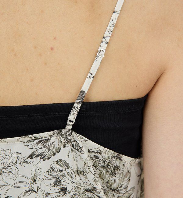  「【セットアップ対応】ボタニカルサテンキャミ」|シャツ・ブラウス|