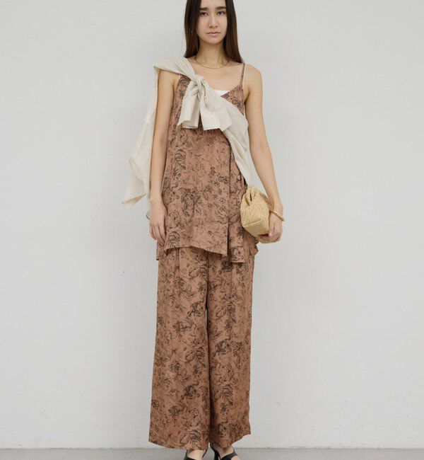  「【セットアップ対応】ボタニカルサテンキャミ」|シャツ・ブラウス|