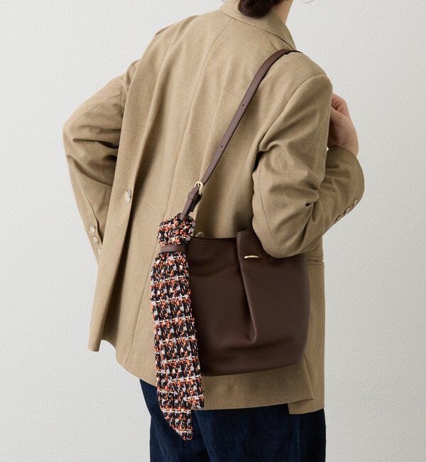  「ツイードスカーフ付きレザー2WAYショルダーバッグ」|ショルダー・メッセンジャー|