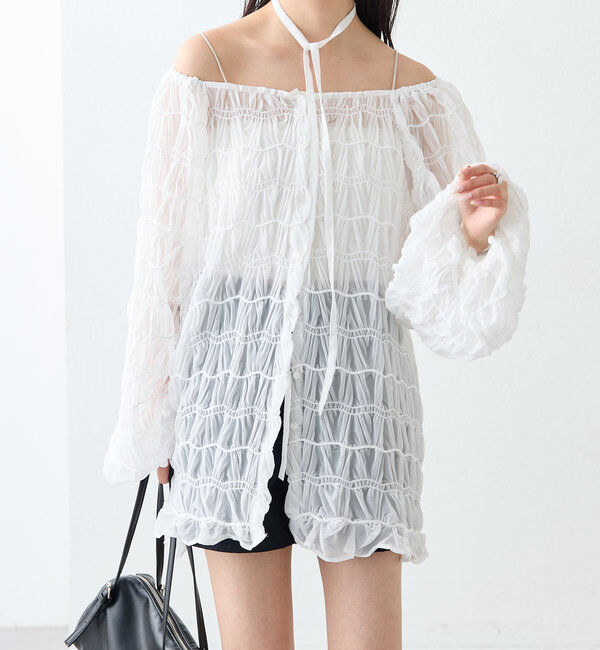  「ウェーブシアーブラウス」|シャツ・ブラウス|