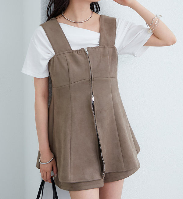  「フェイクスウェードペプラムビスチェ」|シャツ・ブラウス|