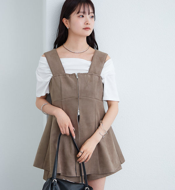  「フェイクスウェードペプラムビスチェ」|シャツ・ブラウス|