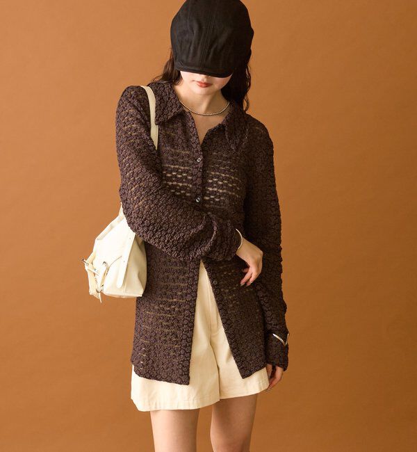  「襟付きレースカーディガン」|カーディガン|