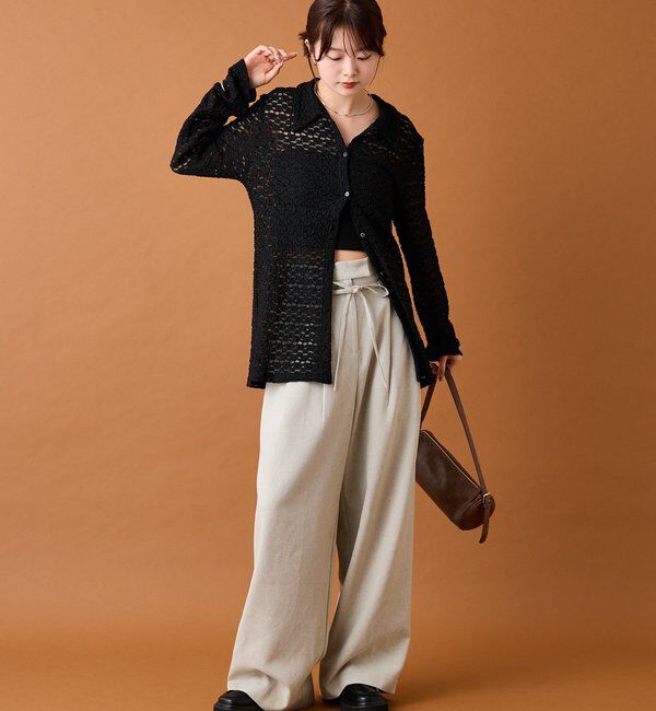  「襟付きレースカーディガン」|カーディガン|