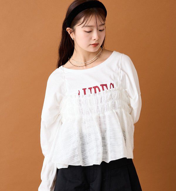  「【4色展開/レイヤードスタイル】チュールチェックビスチェ」|シャツ・ブラウス|