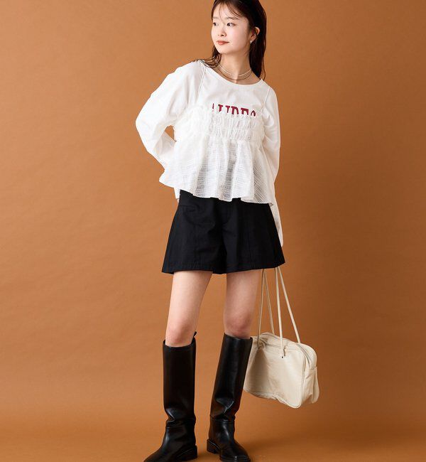  「【4色展開/レイヤードスタイル】チュールチェックビスチェ」|シャツ・ブラウス|