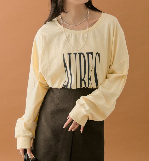  「BIGロゴロングTシャツ」|Tシャツ・カットソー|イエロー