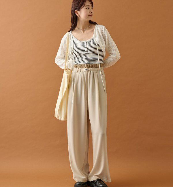  「【オールシーズン対応/WEB限定アイボリー】フリルイージーパンツ」|チノ|