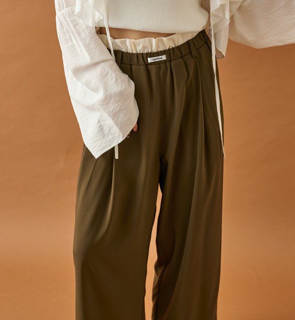  「【オールシーズン対応/WEB限定アイボリー】フリルイージーパンツ」|チノ|