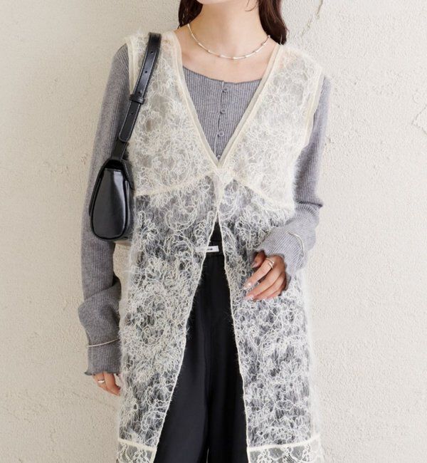  「シャギーレース タンクチュニック」|シャツ・ブラウス|アイボリー