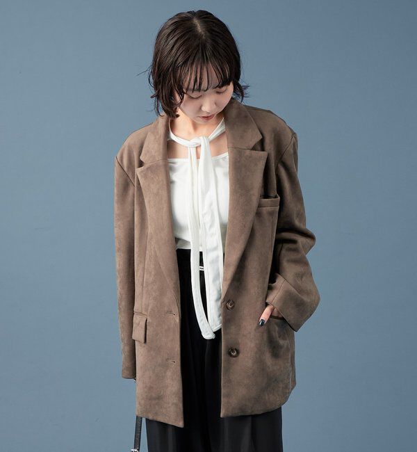  「フェイクスウェードジャケット」|テーラードジャケット|