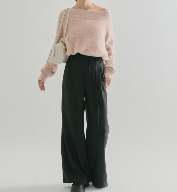  「ミンクライクワイドネックニット」|ニット・セーター|