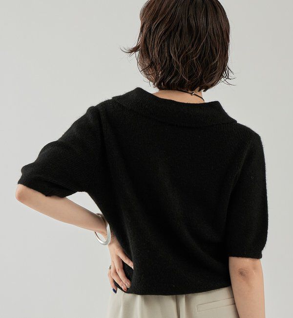  「衿付き半袖ニット」|ニット・セーター|