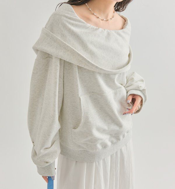  「フーディーオフショルスウェット」|パーカー|