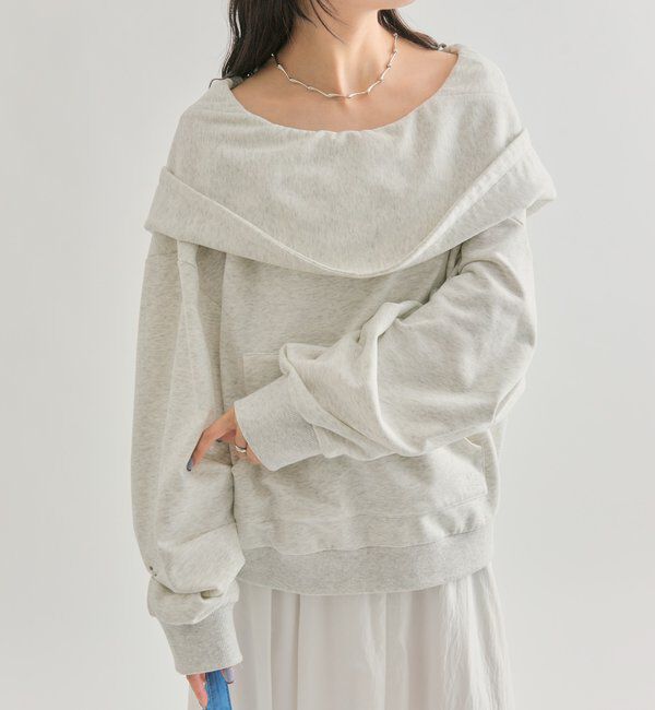  「フーディーオフショルスウェット」|パーカー|