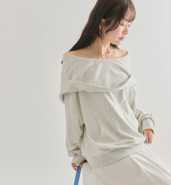  「フーディーオフショルスウェット」|パーカー|