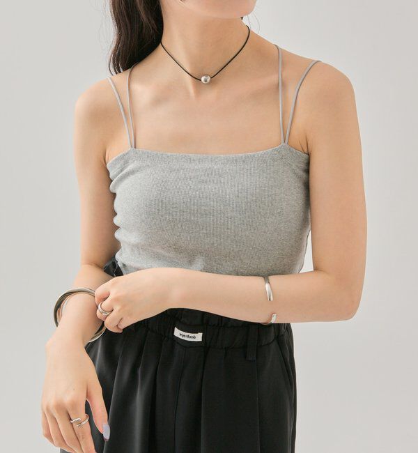  「パット付きバックシャン クロスキャミソール」|キャミソール|