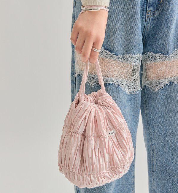  「シャーリングサテンホイップBAG」|トートバッグ|ピンク