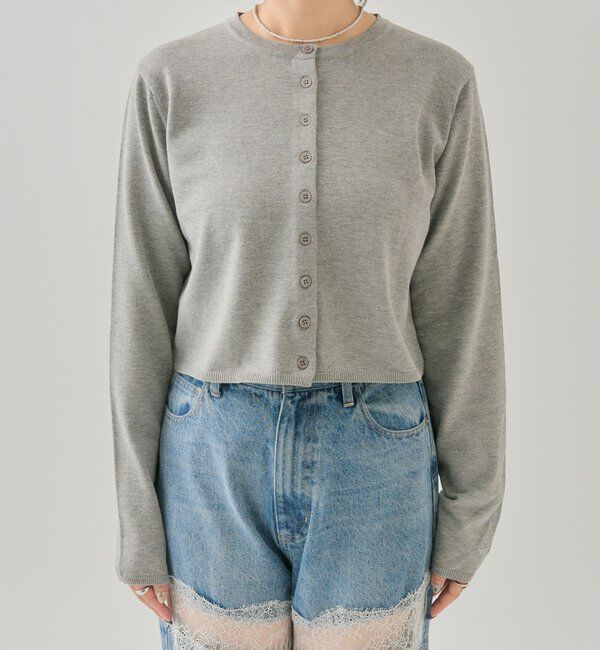  「チビボタン長袖カーディガン」|カーディガン|