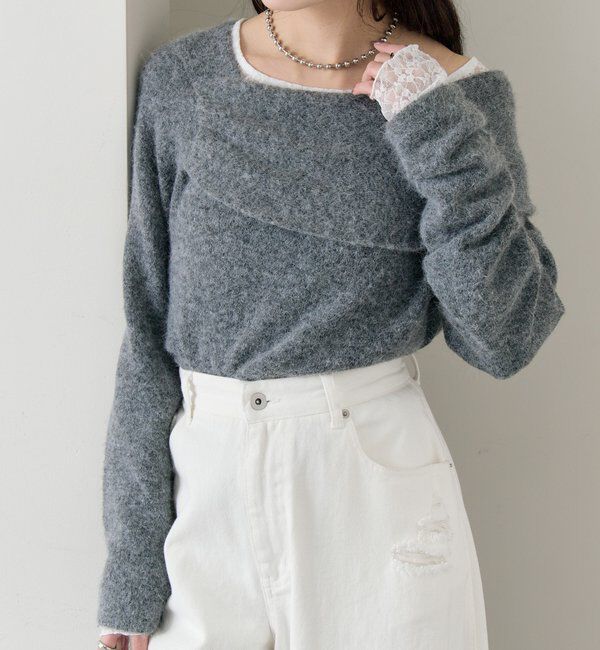  「ワンショルデザインニット」|ニット・セーター|