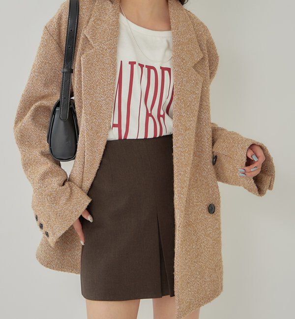  「ツイードBIGジャケット」|テーラードジャケット|ベージュ