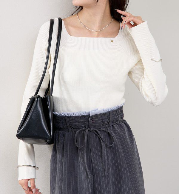  「スクエアネックリブニット」|ニット・セーター|