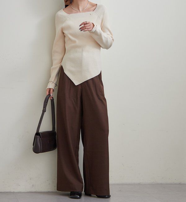  「スクエアネックリブニット」|ニット・セーター|