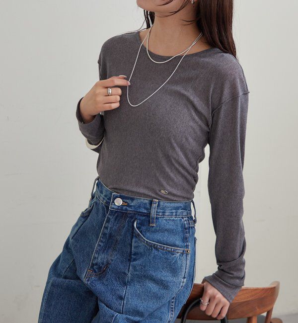  「プレート付きクルーシアーロンT」|Tシャツ・カットソー|