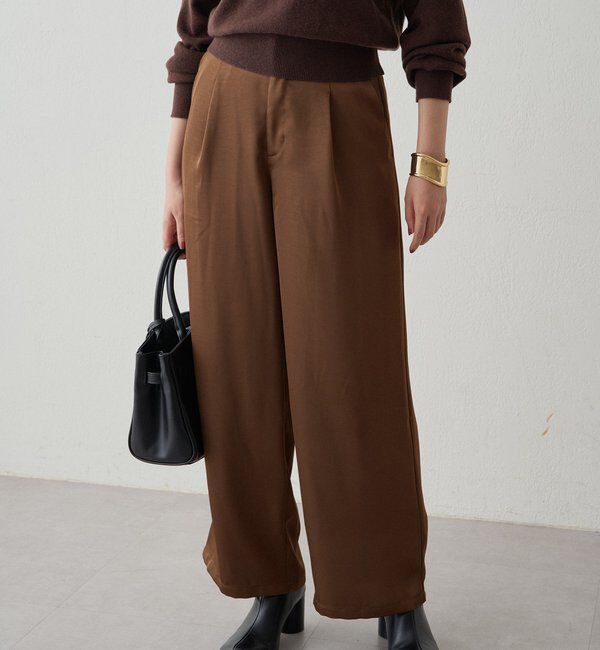  「ワイドベルトサテンパンツ 2nd」|チノ|
