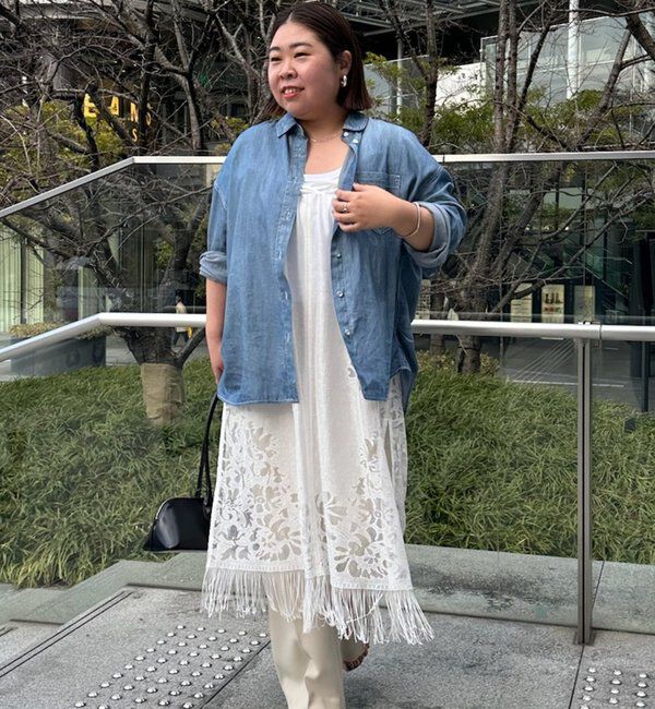  「【@_shirabe.s_コラボ】シアーデニムタックシャツ」|シャツ・ブラウス|