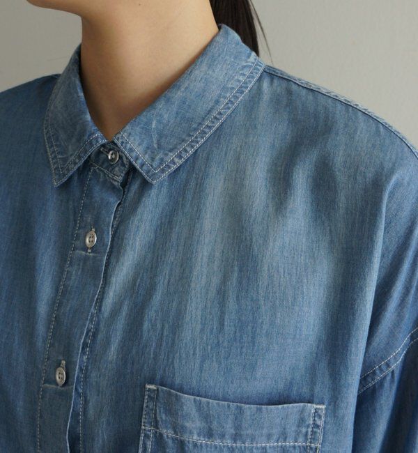  「【@_shirabe.s_コラボ】シアーデニムタックシャツ」|シャツ・ブラウス|