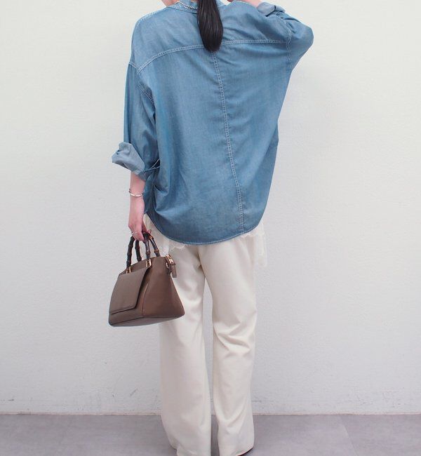  「【@_shirabe.s_コラボ】シアーデニムタックシャツ」|シャツ・ブラウス|