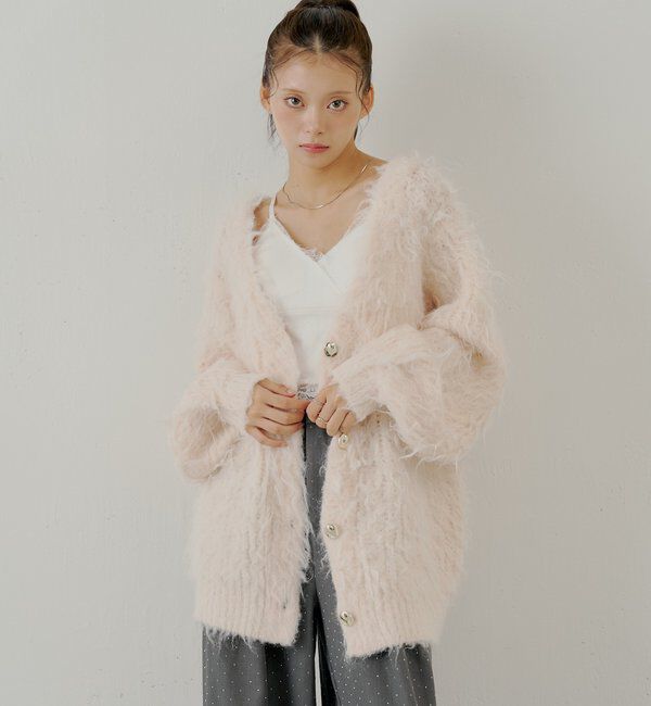  「金釦シャギールーズカーディガン」|カーディガン|