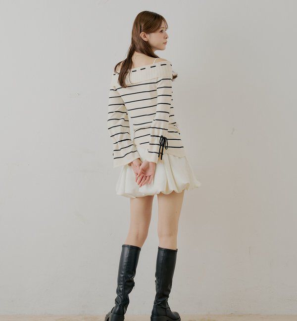  「ワンショルニット+バルーンワンピースセット」|ワンピース|